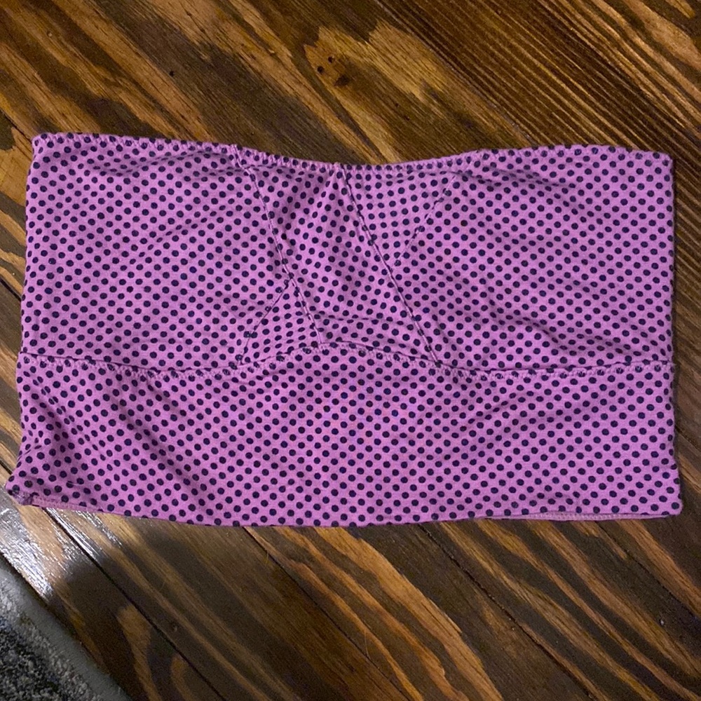 Free People Bandeau Lavender with Navy polka dots